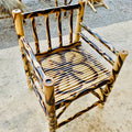 Handmade Bamboo Armchair with Backrest – Burnt Pattern Finish