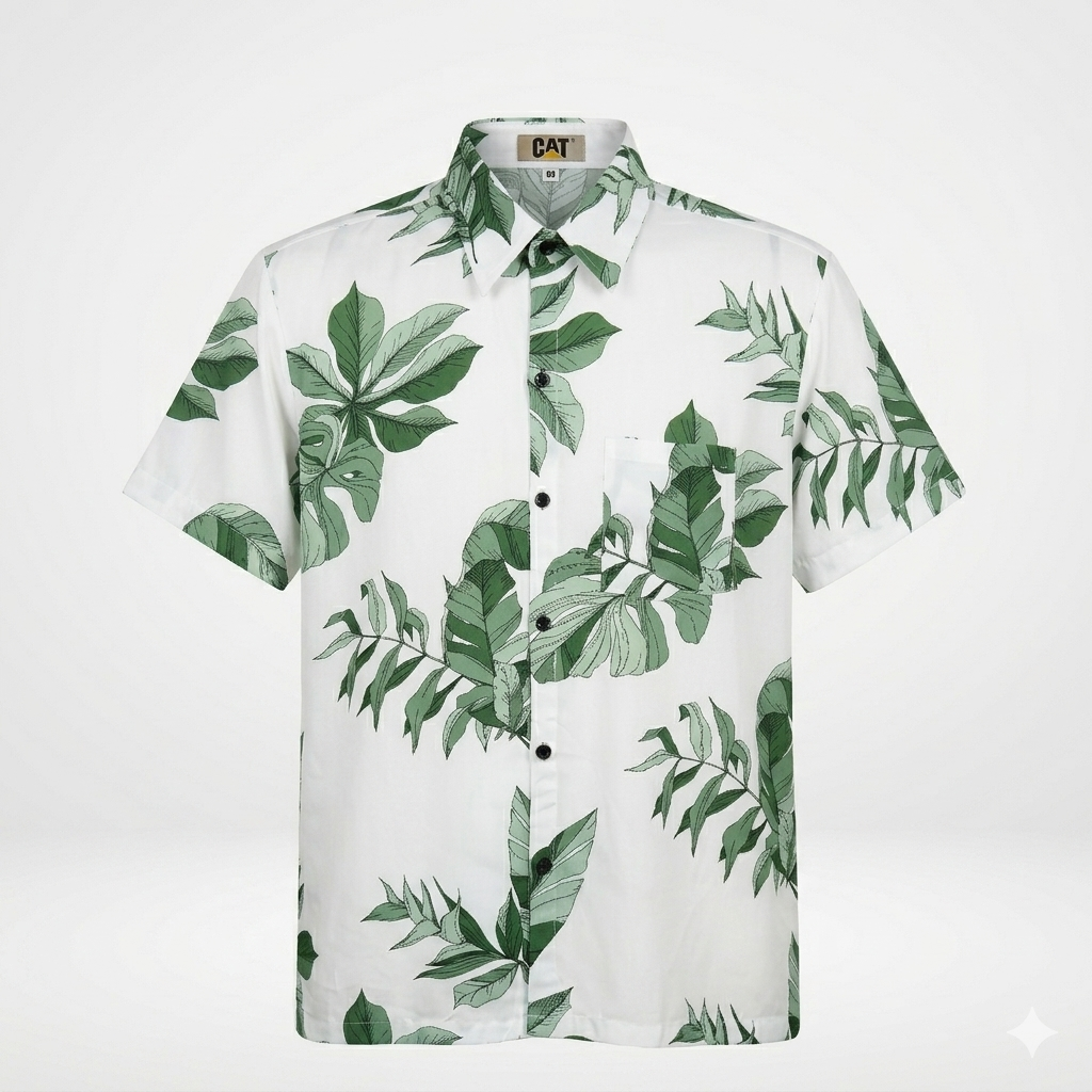 Short Sleeve Tropical Leaf Shirt